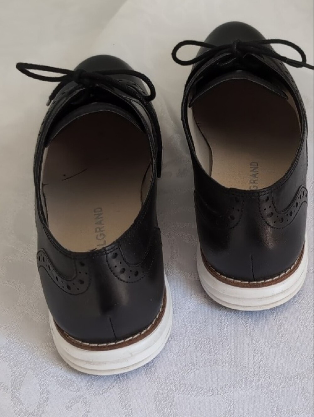 Cole Haan Black Leather Wingtip Lace-Up Sneakers - Picture 5 of 9
